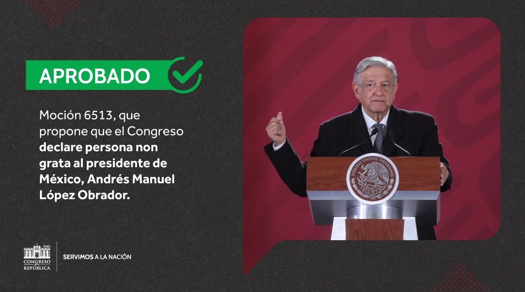 Congreso De Perú Declara Oficialmente “persona Non Grata” Al Presidente ...